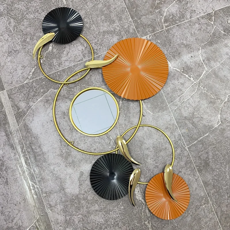Mirror collection dining room living room modern light luxury decoration clocks dining room wrought iron clock hanging painting