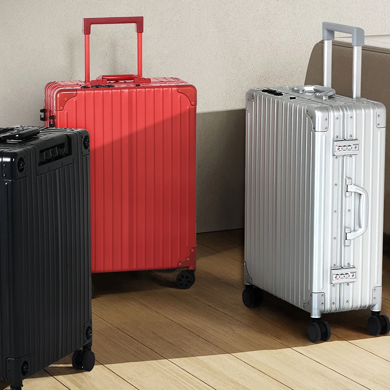 OBOX Hot Selling Aluminum Makeup Box Case Multi-layer Professional Portable Trolley Cosmetic Case With Lighted Mirror LED Light