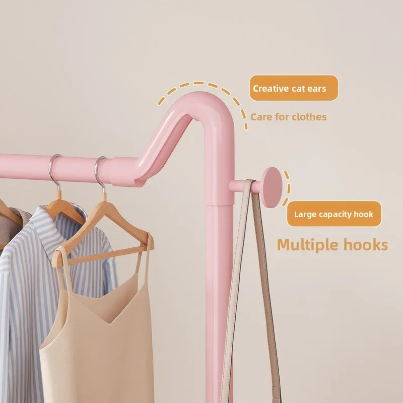 colorful creative Clothes rack wheeled removable household Standing coat rack modern simple attaccapanni da terra home furniture