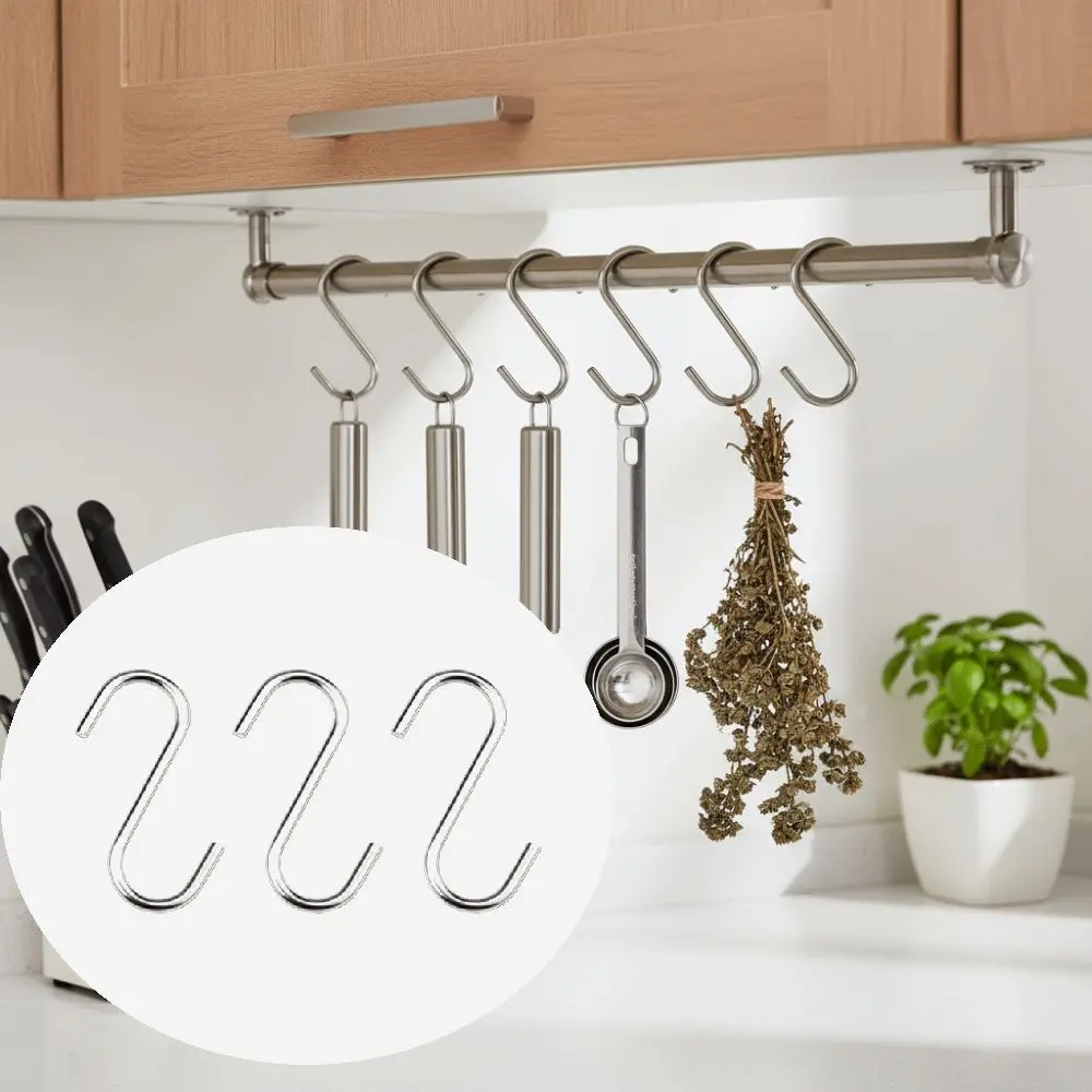 

20PCS Hooking Tools Multi-Use S Shaped Hooks Smooth Surface Space Saving Hanging Hooks Sturdy Heavy Duty S Hanger Hook Bathroom