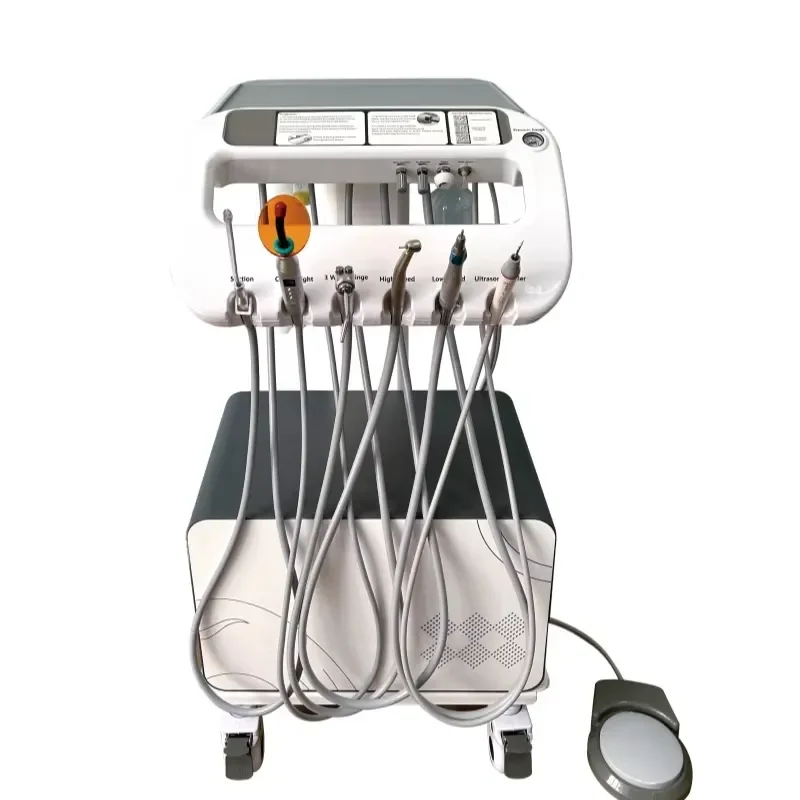 Portable Dental Turbine Unit with Air Compressor Mobile Dental Cart for Mobile Dental Treatment