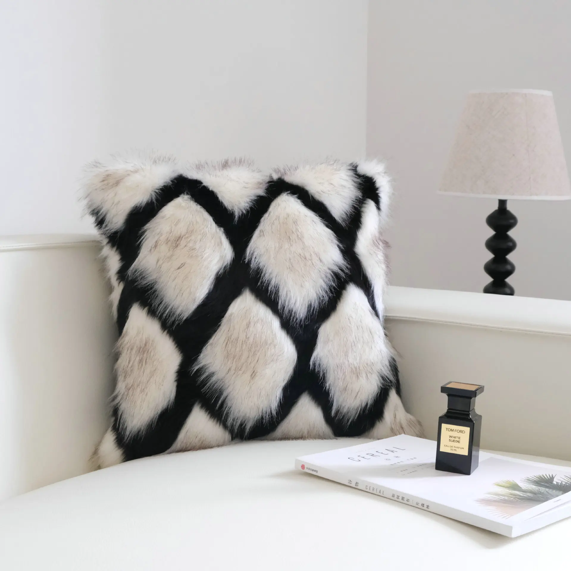 30x50/45x45/50x50cm Black Plush Throw Pillow Cover Nordic Luxury Stamping Waist Cushion Cover Decor Home Decorative Pillowcase
