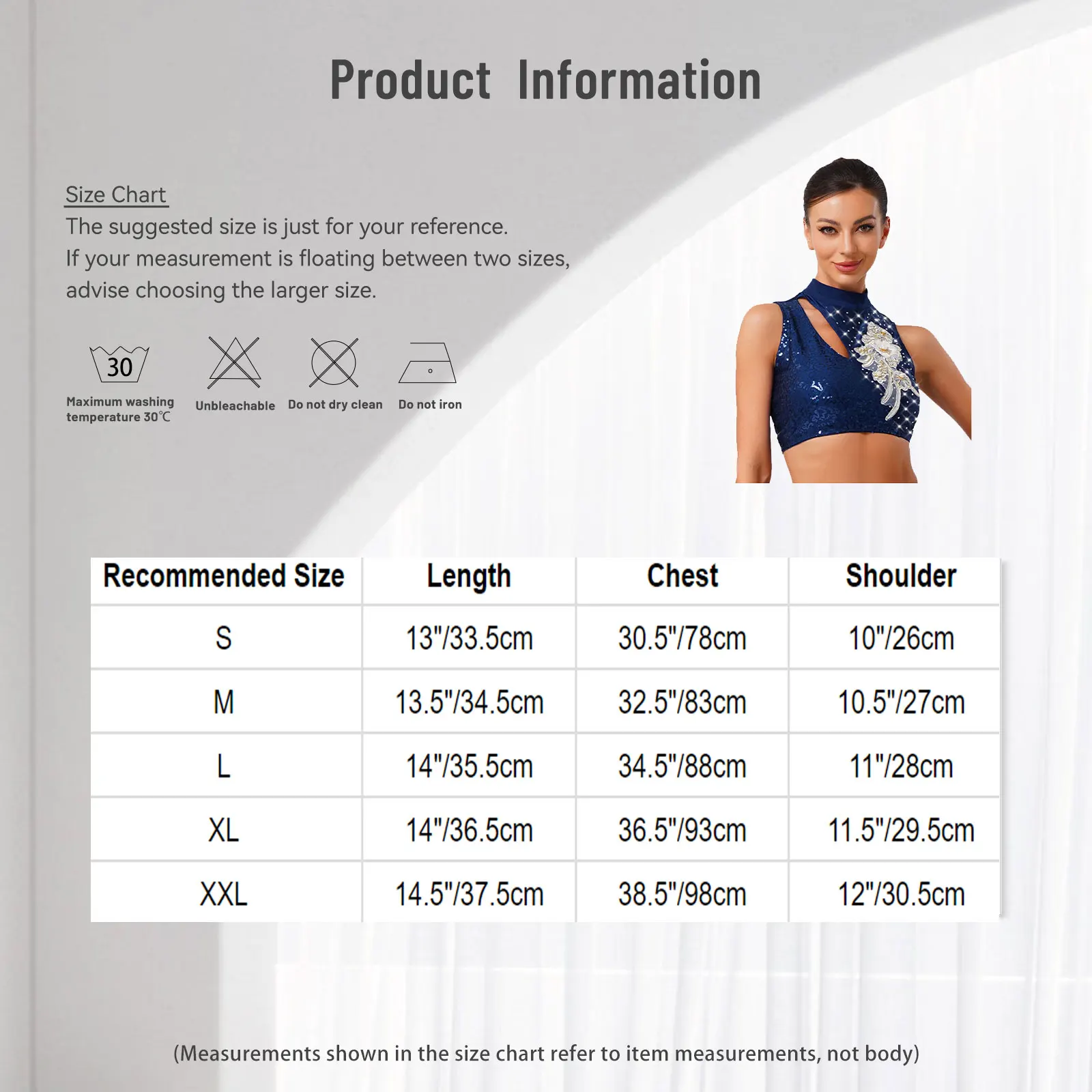 Haut court de danse lyrique pour femmes, sans manches, ajouré, paillettes scintillantes, broderie appliquée, Costume de danse pour danse classique, valse