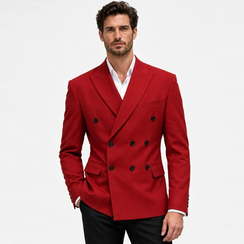 KIDWHXR Man Blazer Fashion Turn Down Collar Male Suit Jacket Slim Triple-button Long Sleeve Busienss Banquet Casual Men Coat