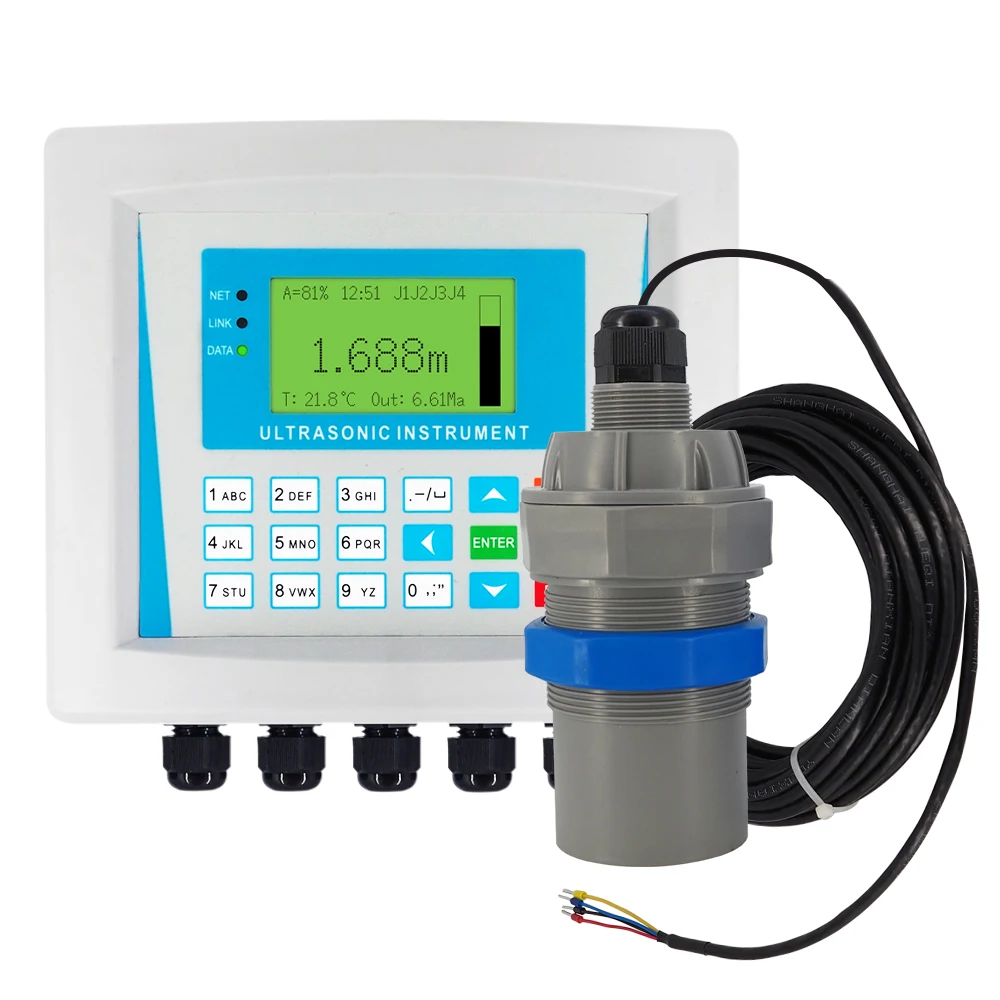 Aice Tech 0-20 Meter Ultrasonic Water Level Sensor Rs485 Output Split Ultrasonic Level Transmitter