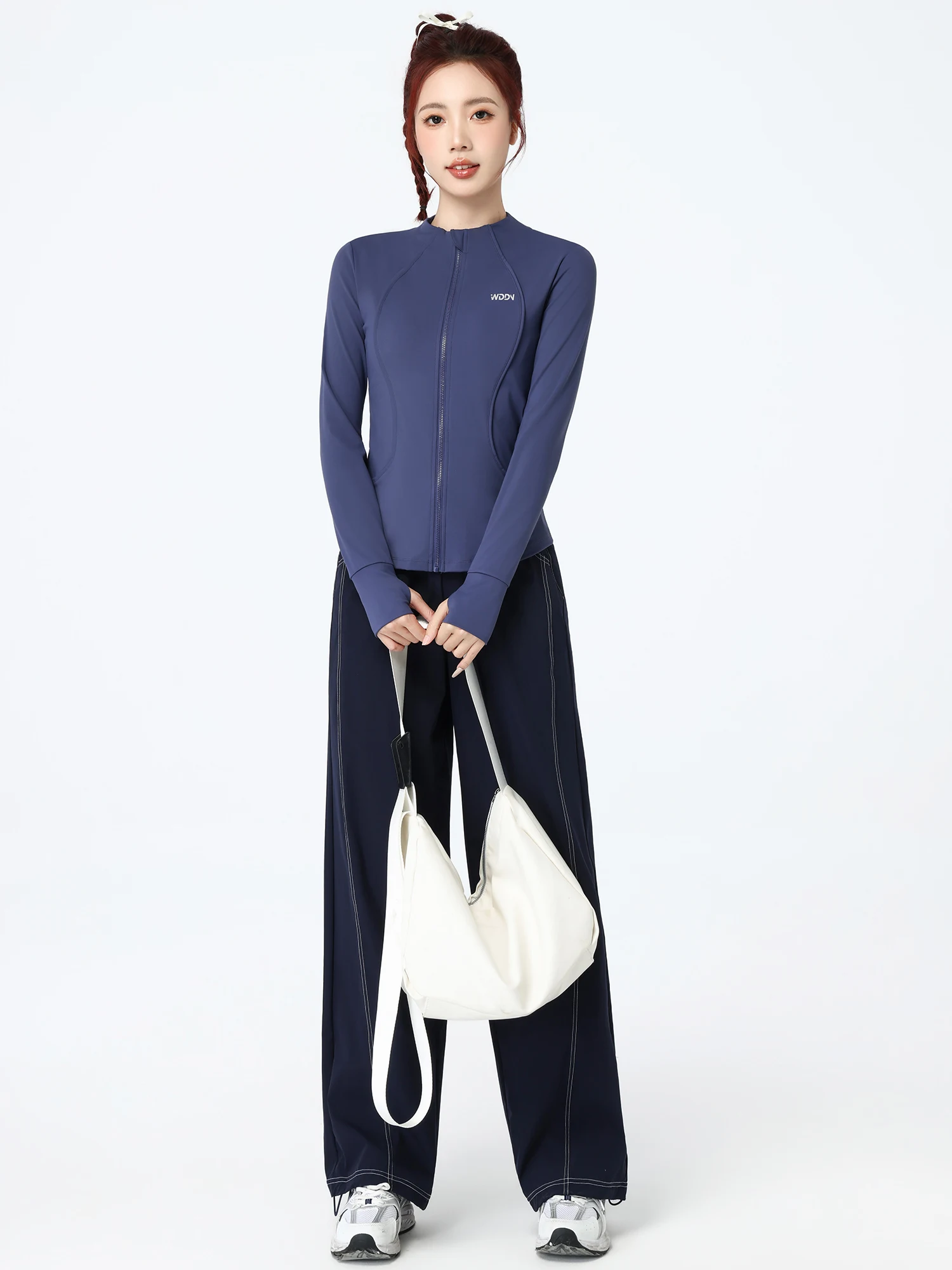 여성용 야외 러닝 스포츠 슈트 긴 소매 퀵 드라이 슬림핏 트레이닝 자켓 하이웨이스트 바지 투피스 세트