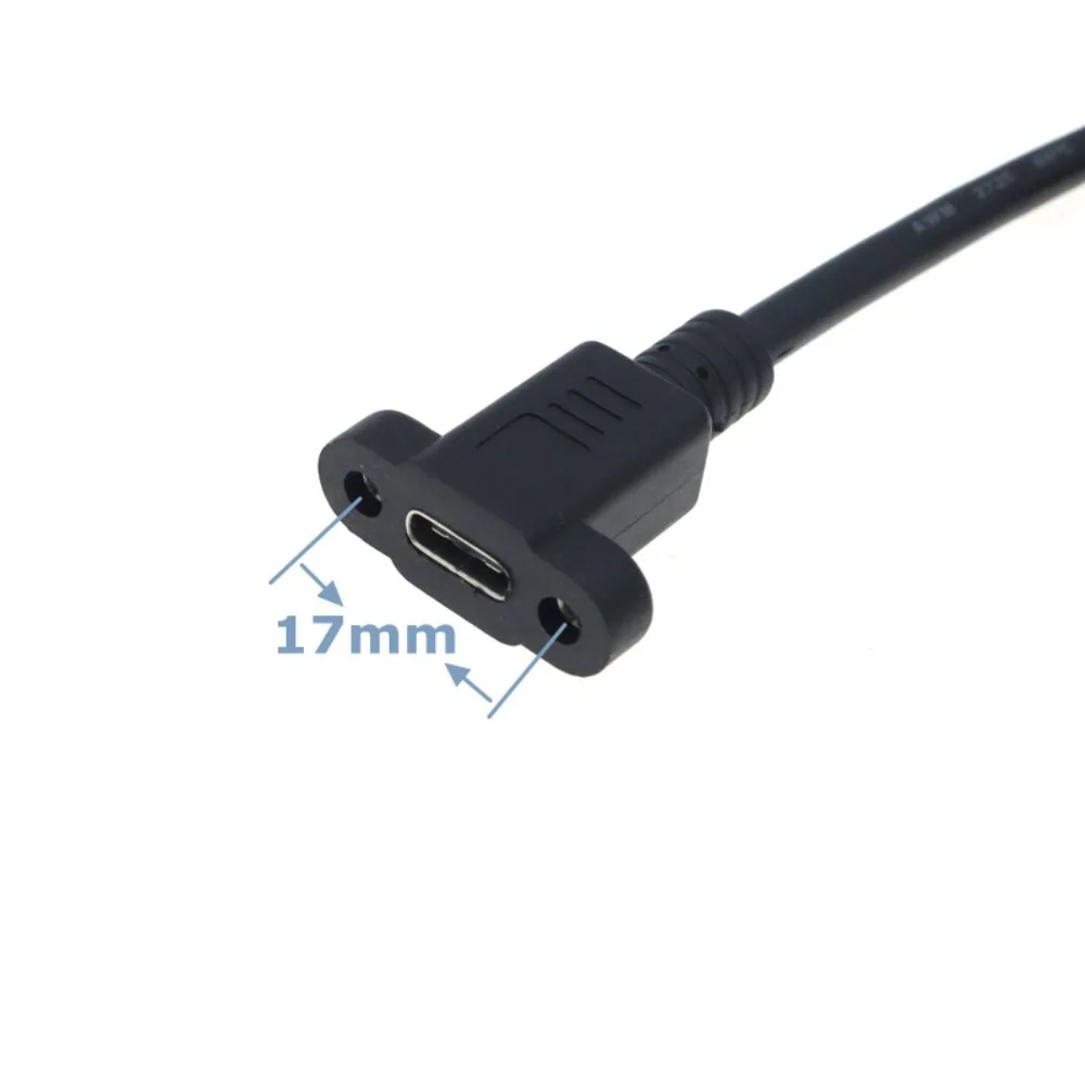 Line Panel Mount With Screw Hole Lock Connector Cable USB-C Extension Line USB-C Male To Female Cable Type C Extension Cable