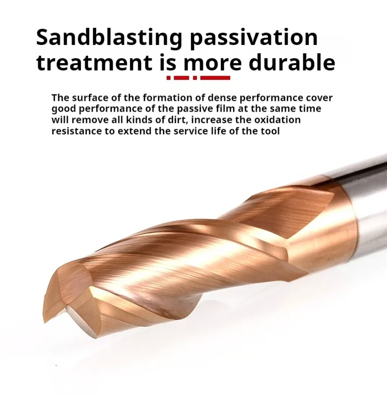 HRC58 2-Flute Decimal Point Nano Coating Milling Cutter Tungsten Steel Carbide CNC Machining Endmills Tools