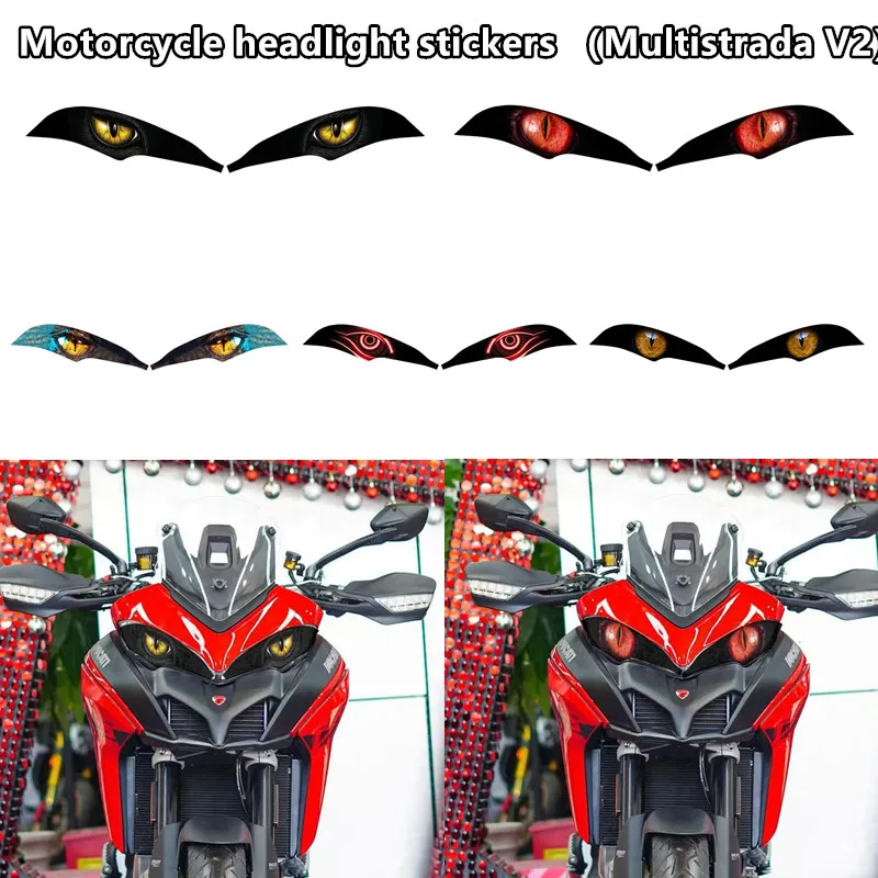 

For Ducati Multistrada V2 2022 2023 2024 Waterproof Motorcycle Headlight Guard Stickers Head Light Protective Decals Stickers