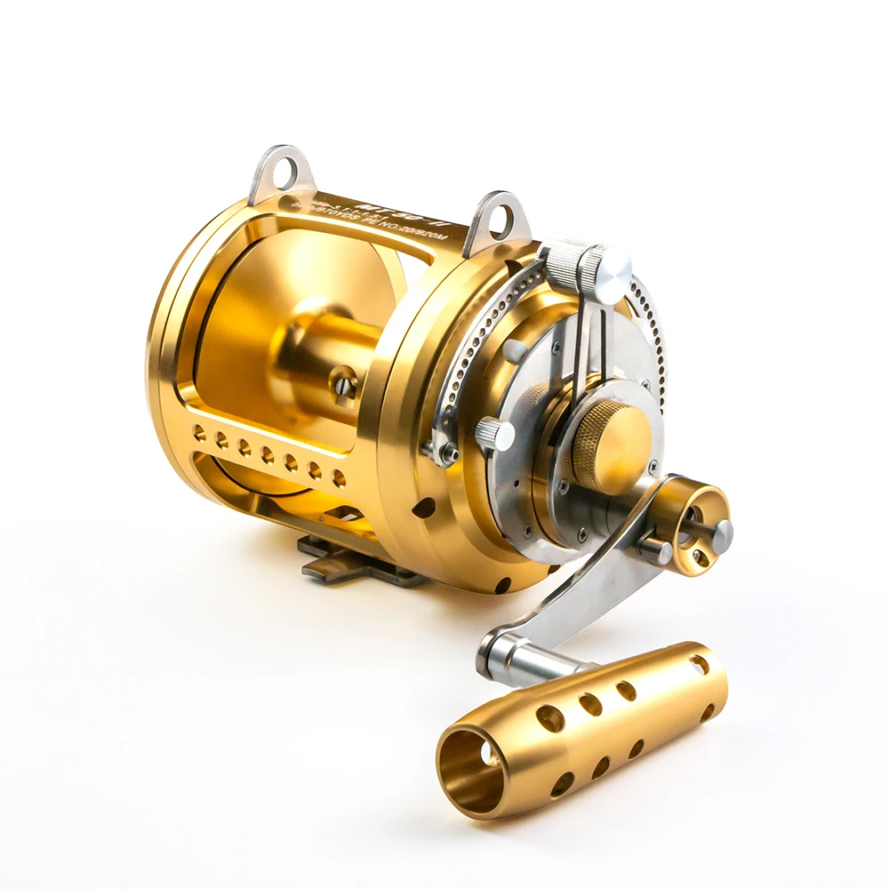20W 30W Fishing Reel 2 Speed Saltwater 5.2:1/2.3:1 Metal Aluminum High Speed Round Reel Big Game Trolling Reel for Sea Fishing