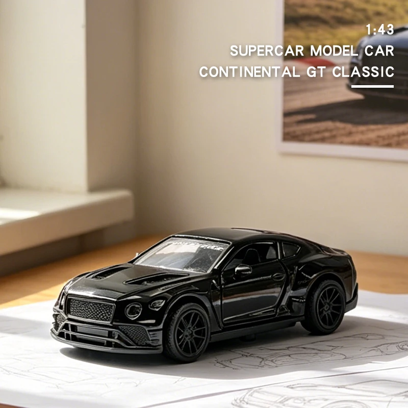 1:43 Alloy Continental GT Die Cast Race Car Model Car Classic Hypercar Model Pull Back Car Model Miniature Vehicle Replica Gi
