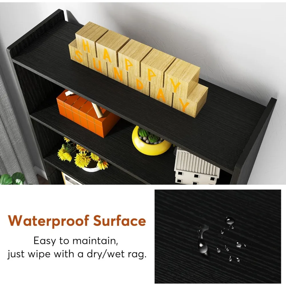 خزانة كتب، رف كتب حديث مكتبة مكون من 6 طبقات مع أرفف تخزين، وحدة رفوف عرض خشبية مفتوحة لغرفة النوم وغرفة المعيشة والمكتب #5