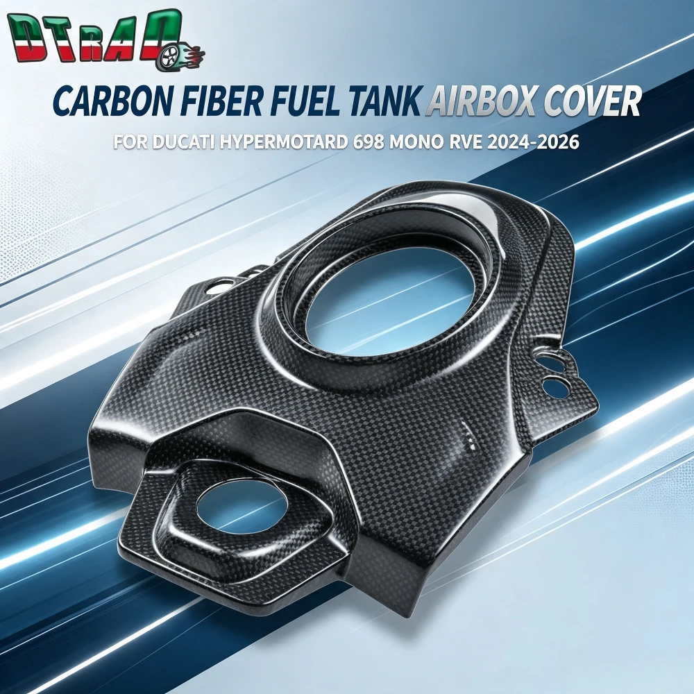 For DUCATI Hypermotard 698 Mono RVE 2024‑2026 Carbon Fiber Upper Fuel Tank Airbox Cover Protector Fairing Accessories
