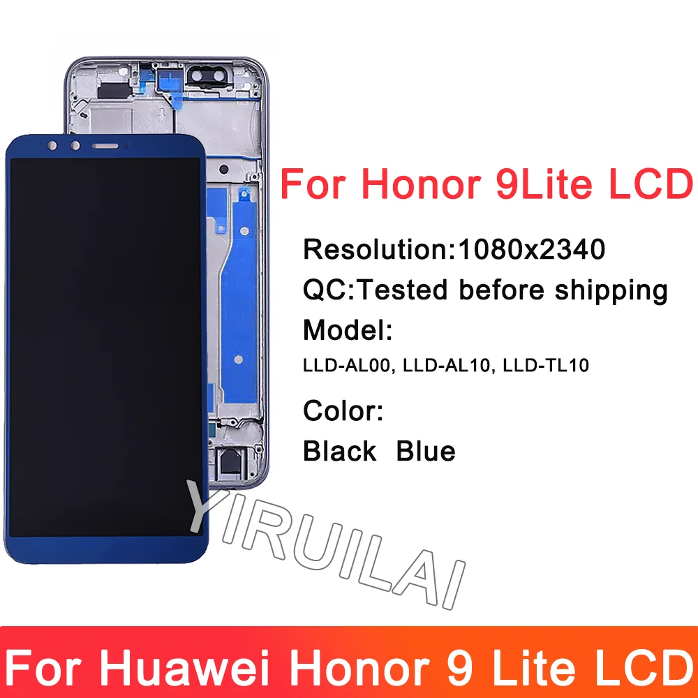 5.65'' For Huawei Honor 9 Lite LCD Display Touch Screen Digitizer Assembly LLD-L31 L21 L11 LCD Screen Replacement With Frame