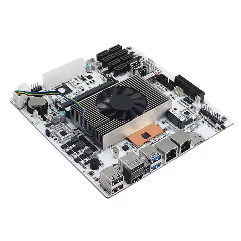 CWWK NAS Motherboard 8 Bay Core i5 8265U 4C/8T, Mini ITX PC Mainboard White M11, 2 x NVMe PCIe3.0 x2, Dual 2.5GbE i226V LAN,