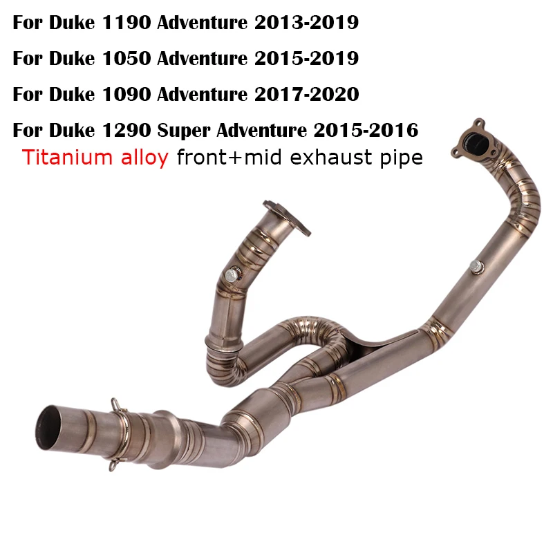 

Titanium Alloy Mid Front Pipe Lossless Motorcycle Exhaust Link 51mm Muffler Modified For Duke 190/1050/1090 1290 Super Adventure