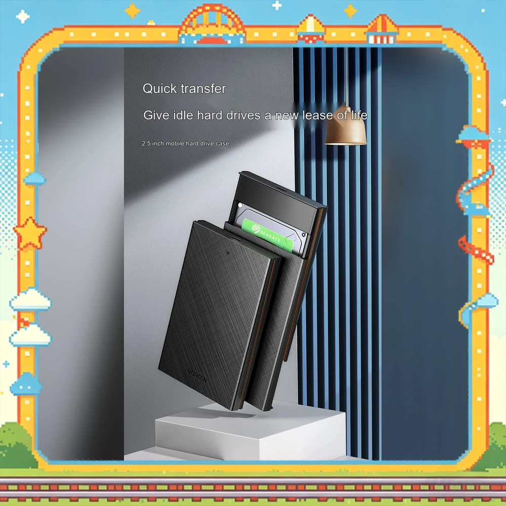 UGREEN 30731 CM479 2.5 Inch SATA HDD Enclosure USB 3.0 External Hard Drive Case 5Gbps UASP Dual Cable