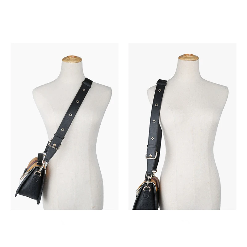 100~129cm DIY Adjustable PU Leather Handle Shoulder Bags Straps Fashion Replacement Belt Accessories for Women Bag Black