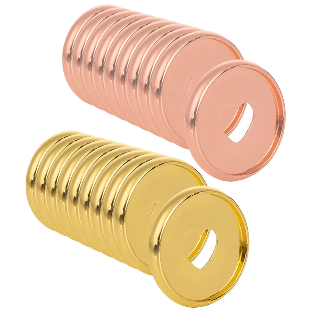 

20pcs 24mm Heart Shaped Photo Album Loose Leaf Buckle Discs Gold Rose Gold Notebook Binders Discs Book Binding Accessories