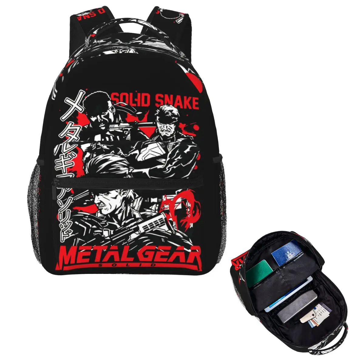 MGS1 Snake Metal Gear Solid Raiden Sons Of Liberty Student Backpack School Bag Daypack for Men Women Bookbag Shoulder Bags