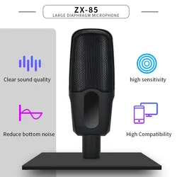 Leedoar ZX85 Professional Microphone For Vocal Studio Recording Karaoke Broadcast ASMR Gaming Microphone With Cantilever Bracket