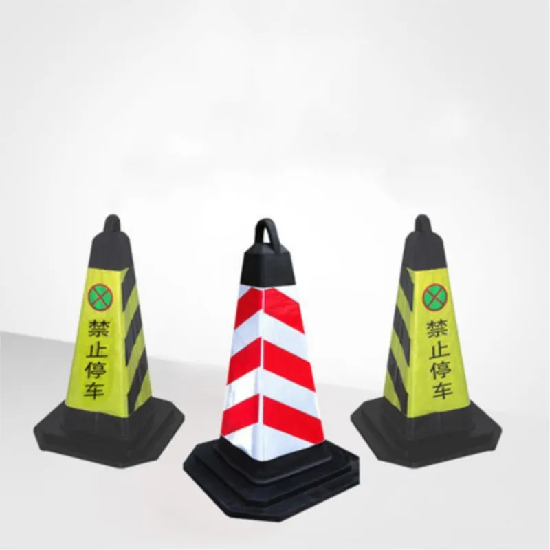 1pc reflective rubber road cone  EVA road  Do not park  No parking obelisk