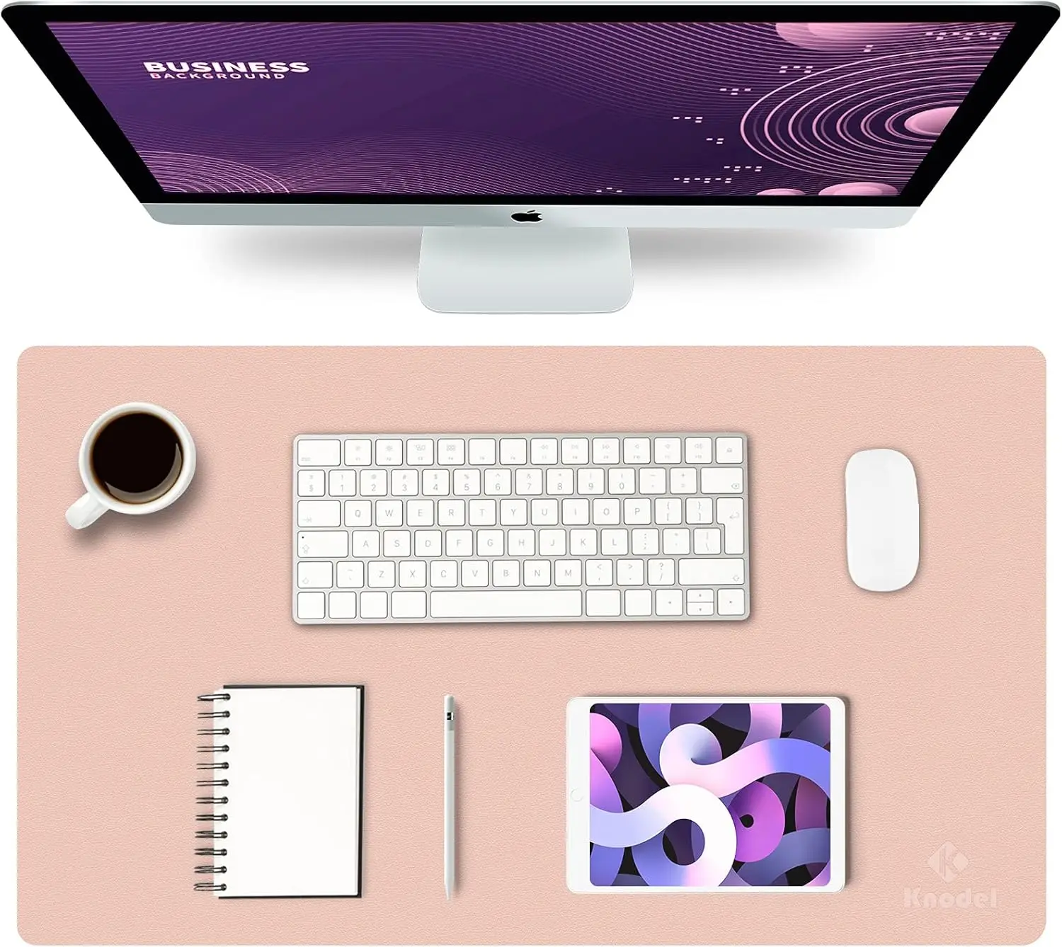

KNODEL Small Office Leather Desk Mat, Mouse and Keyboard Pad, Computer and Laptop Mat, Desktop Protector and Cover, Writing Pad