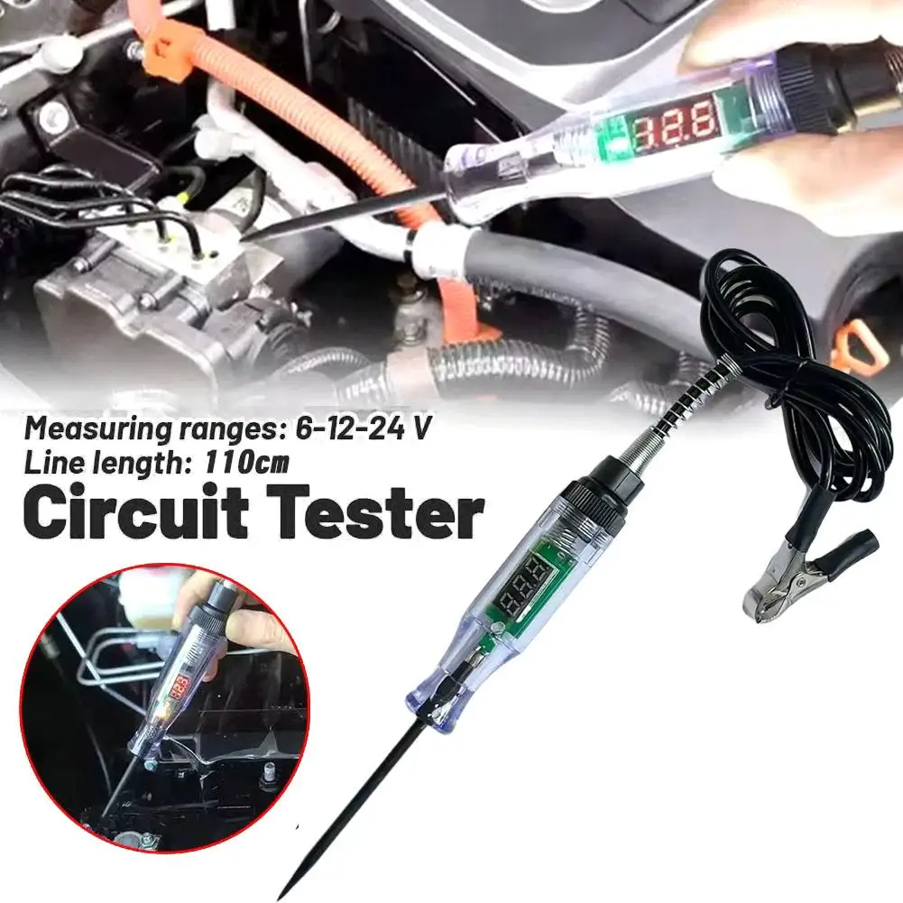 Automotive Test Lamp Electric Pen 12v24v Circuit Testing Automotive Electrician Special Maintenance Digital Display LED view 3
