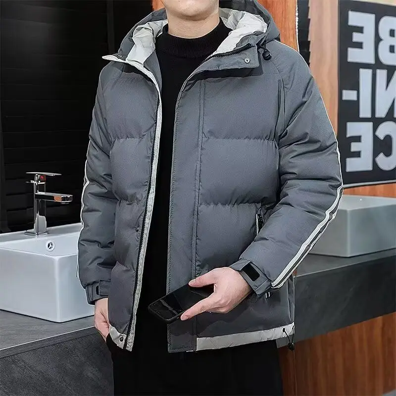 

Trendy Men's Cotton Jaet 2025 Winter Thiened Warmth Casual Versatile down Cotton Coat Youth ular Loose Fit Outerwear