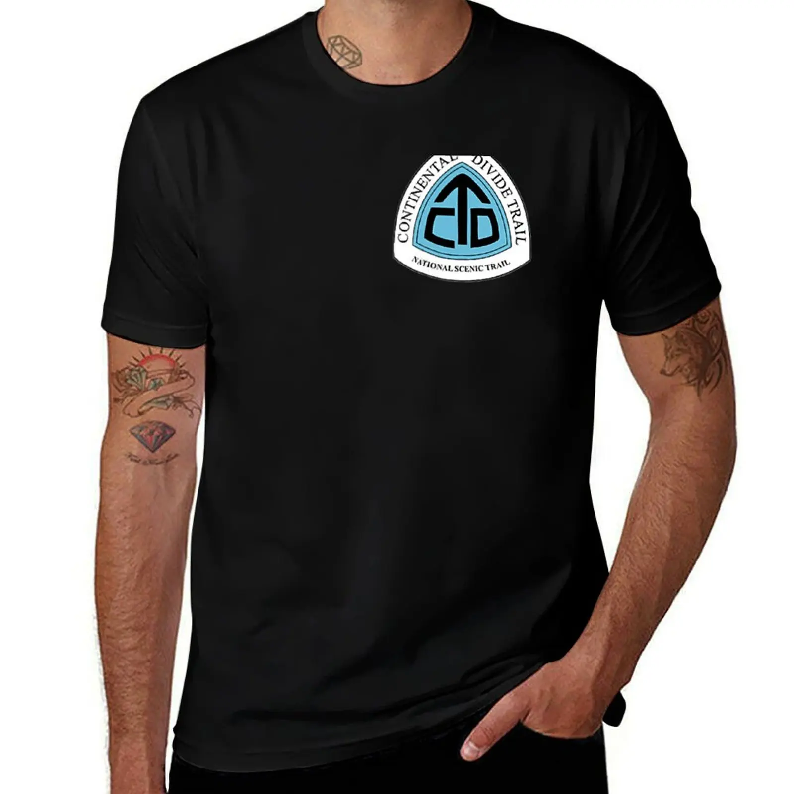 DOUBLE SIDED Continental Divide Trail Pocket Patch T-Shirt Casual Daily Wear Short Sleeve Top T-Shirt
