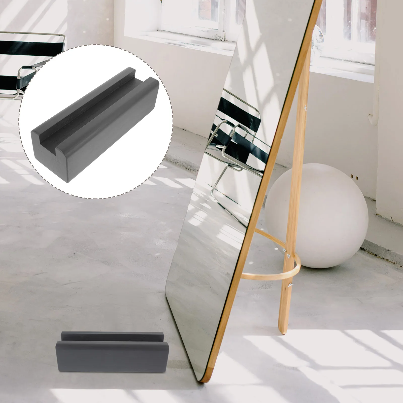 

Full Length Mirror Stand Wooden Floor Mirror Support Holder Stable Non-Skid Base Suitable for Home Floor Mirrors
