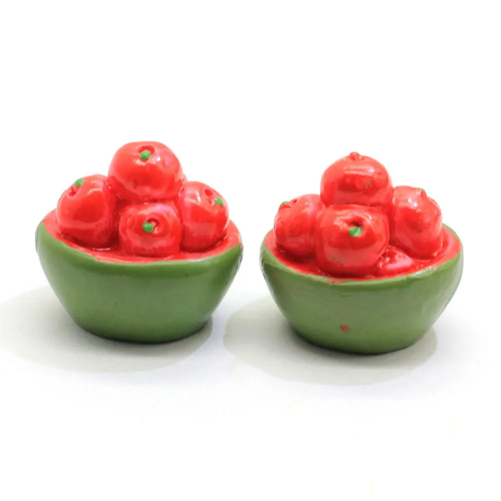 

10Pcs Realistic Mini Fruit Basket Resin Charms DIY Craft Decorations Photo Props Home Ornament Accessories for Phone Case