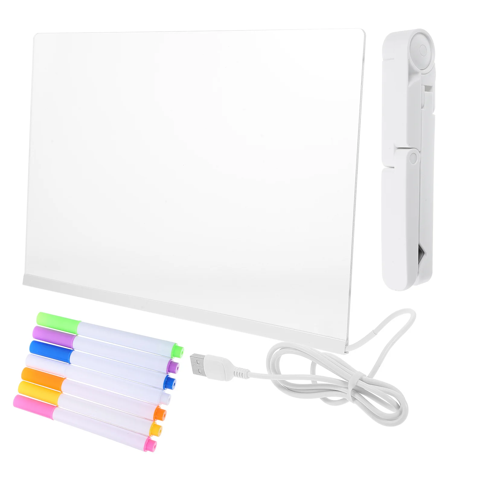 1 مجموعة شفافة الاكريليك الكتابة مذكرة مجلس USB مضيئة رسالة مجلس سطح المكتب مكتب إمدادات المنزل مكتب التموين