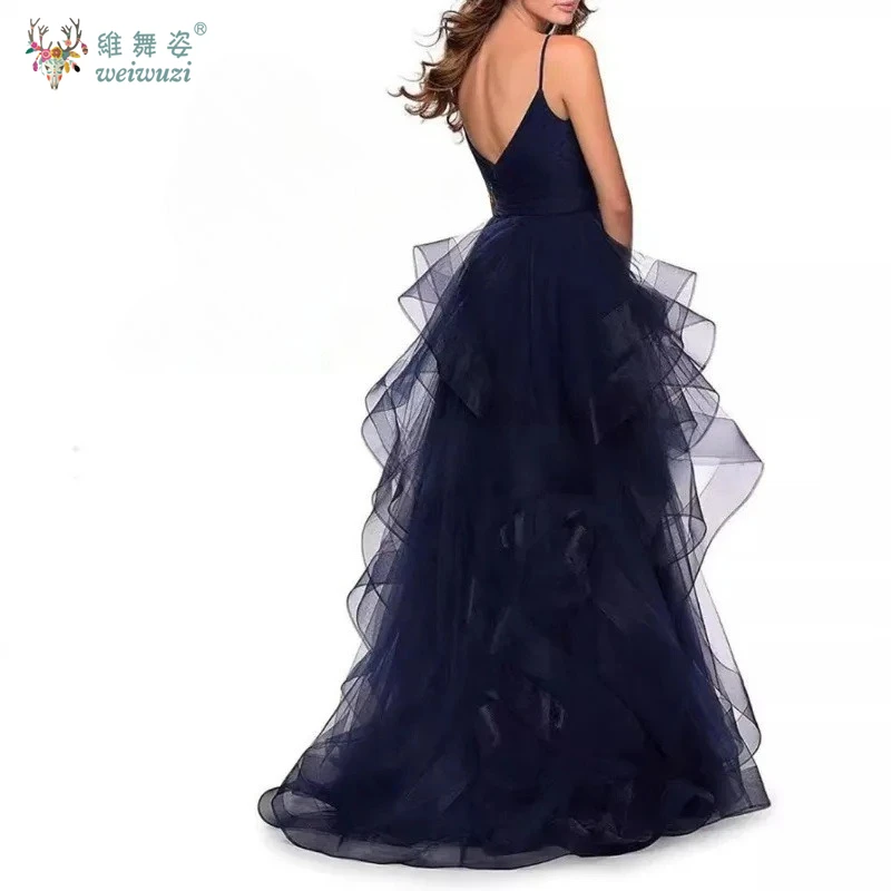 Elegante cinta de espaguete noite vestido fofo palco performance traje muito sexy princesa aniversário luxo requintado vestido extravagante