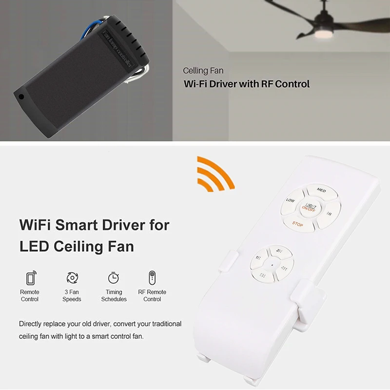 1 ~ 5PCS Tuya WiFi Smart ventilatore da soffitto luce Kit telecomando controllo APP Smart Home regolato velocità del vento funziona con Alexa Echo