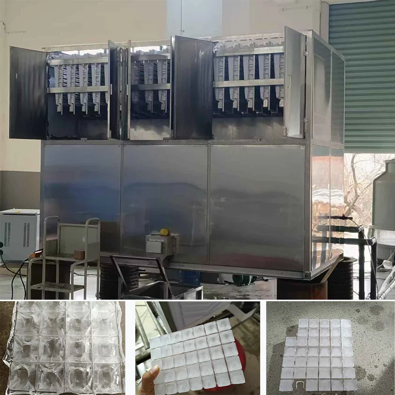 5Ton/24h Industrial Cube Ice Machine Water Cooled With PLC & Copeland Compressor For Food Processing Plant Baking Factory