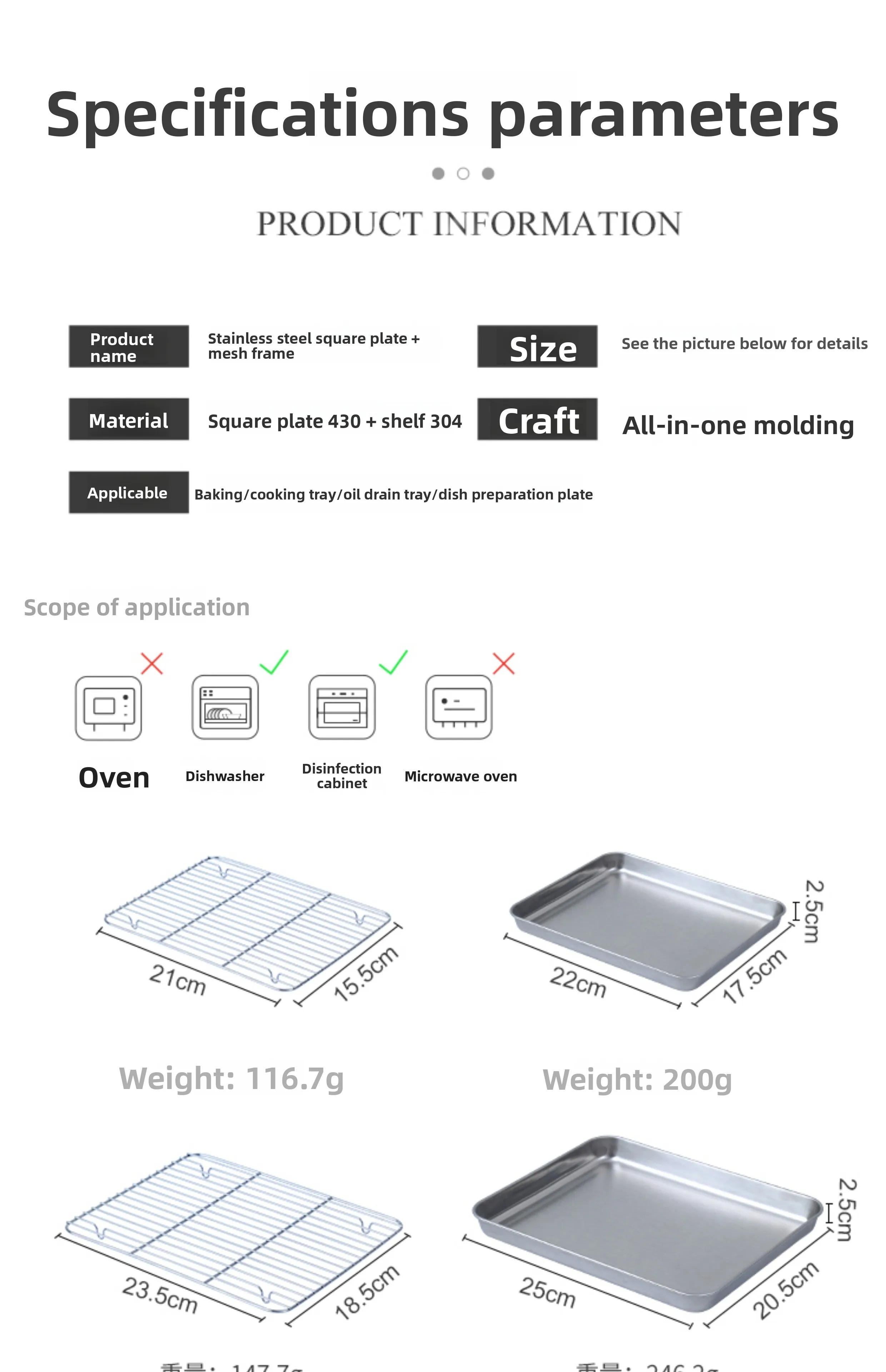 "Vassoio da portata in acciaio inossidabile 304 – Piatto di scarico perforato per cucinare e cuocere a vapore"