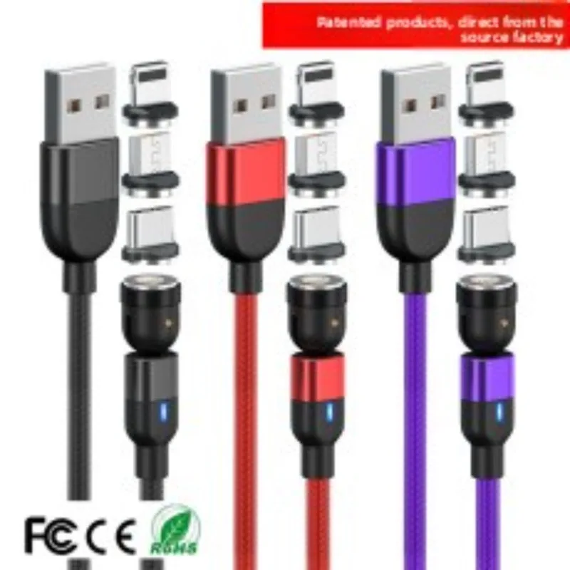 Type-C Magnetic Data Cable with 540-Degree Rotatable Adapter, Strong Magnetism, Compatible with Android Devices