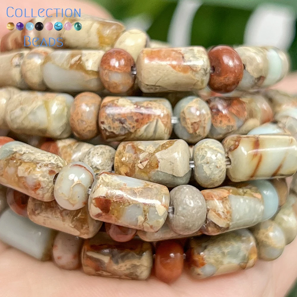 Jewelry Making Stones - Koraliki dystansowe z naturalnego jaspisu Shoushan