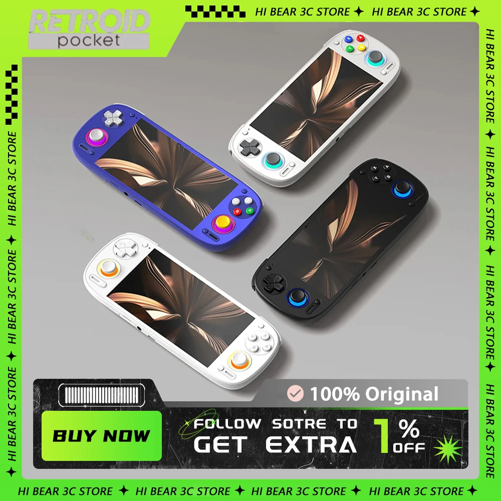 Retroid Pocket 5 Sd865 8+128g Rp5 5.5 Inch Oled Hd Screen Bluetooth 5.1 Android Pocket Handheld Gaming Console Custom For Gift