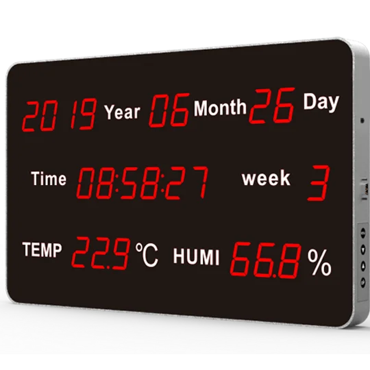 Wall clock Digital Long Distance Visual thermohygrometer With Date  Led Display used for warehouse