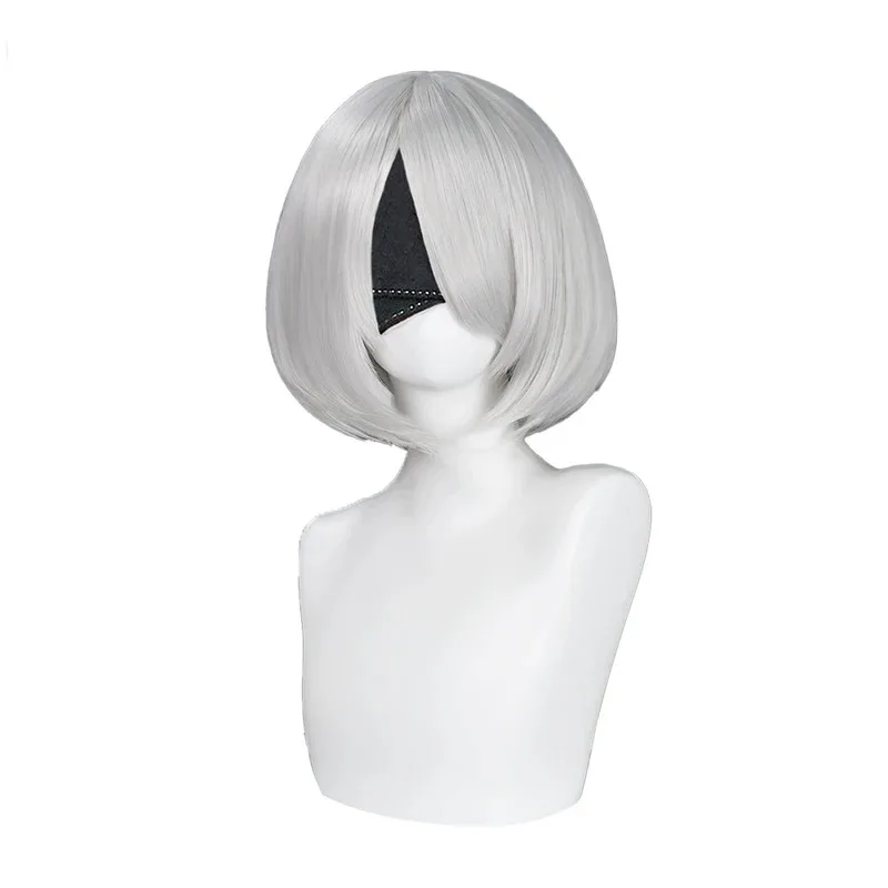 AA wat IN STOCK 2B Game Cosplay Wig DokiDoki YoRHaa No. 2 Type B Wigs Women Short White Heat Resistant Hair Free Wi2025 New