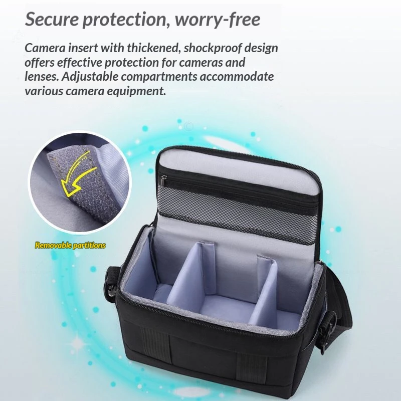 Universal Nylon DSLR Camera Bag for Sony Nikon Canon Panasonic DSLR Cameras Portable Shoulder Bag Case Camera Accessories image 6