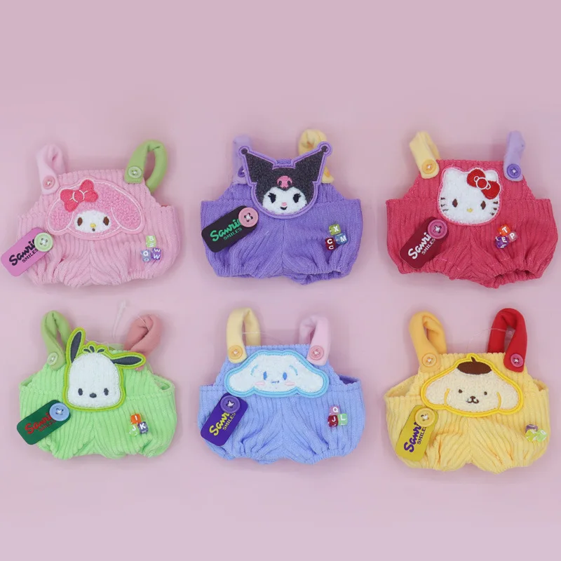 

New Sanrio Cute Kurome Melody Doll Pendant Baby Clothes 20cm Cotton Doll Clothes Hellokitty Doll Overalls Accessories Gifts