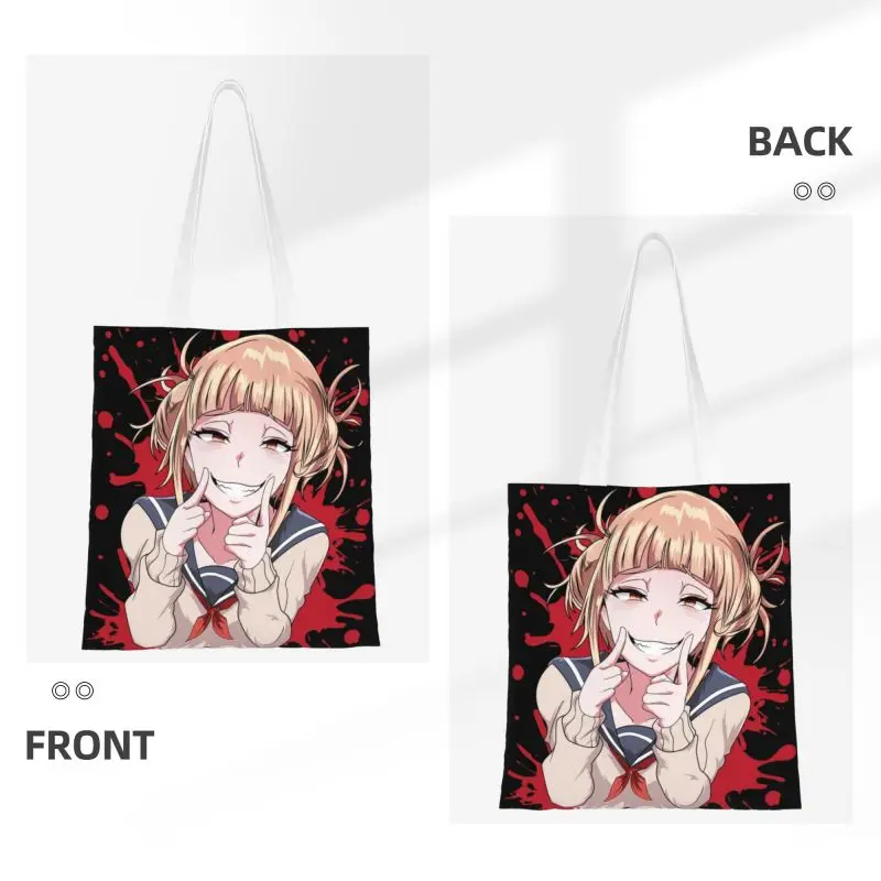 Fashion Printing My Hero Academia Japan Anime Tote Shopping Bags Reusable Canvas Shoulder Shopper Cute Himiko Toga Handbag