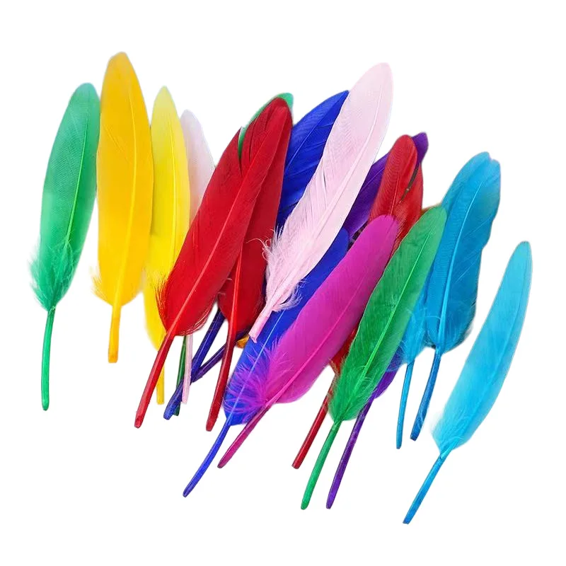 Wholesale 10-15cm/4-6inch Mixed Color Goose Feathers Bulk Plumes DIY Wedding Party Hat Costume Photography Sewing Craft Decor