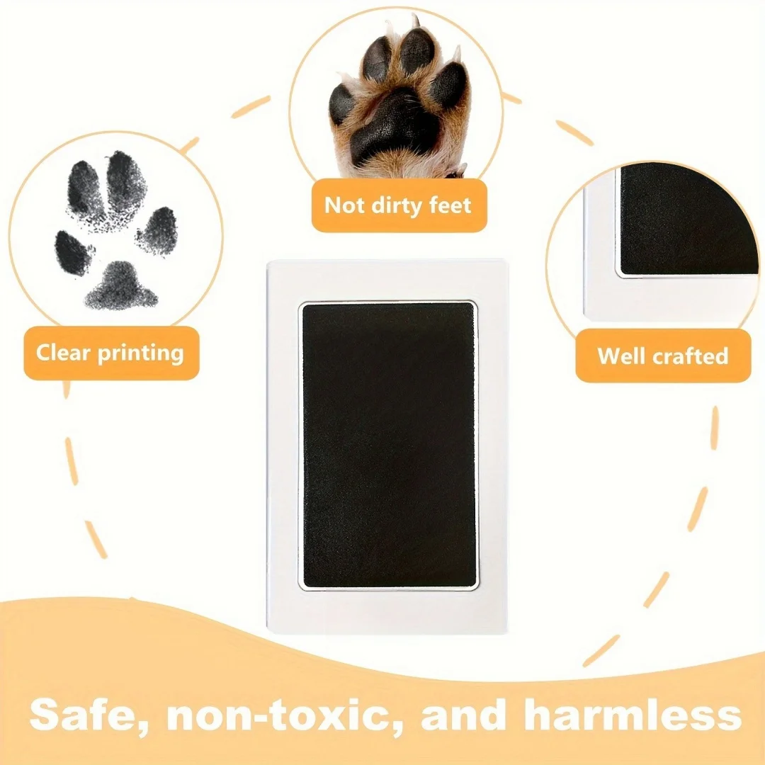 Pet Dog & Cat Paw Print Ink Set Pad Baby Handprints Safe Non-toxic Wash Free Easy Clean Diy Handprints Footprints Pet Souvenirs