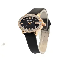 Montre-bracelet en cuir noir pour femme, étanche, horloge décontractée, montre élégante pour femme, marron, quartz