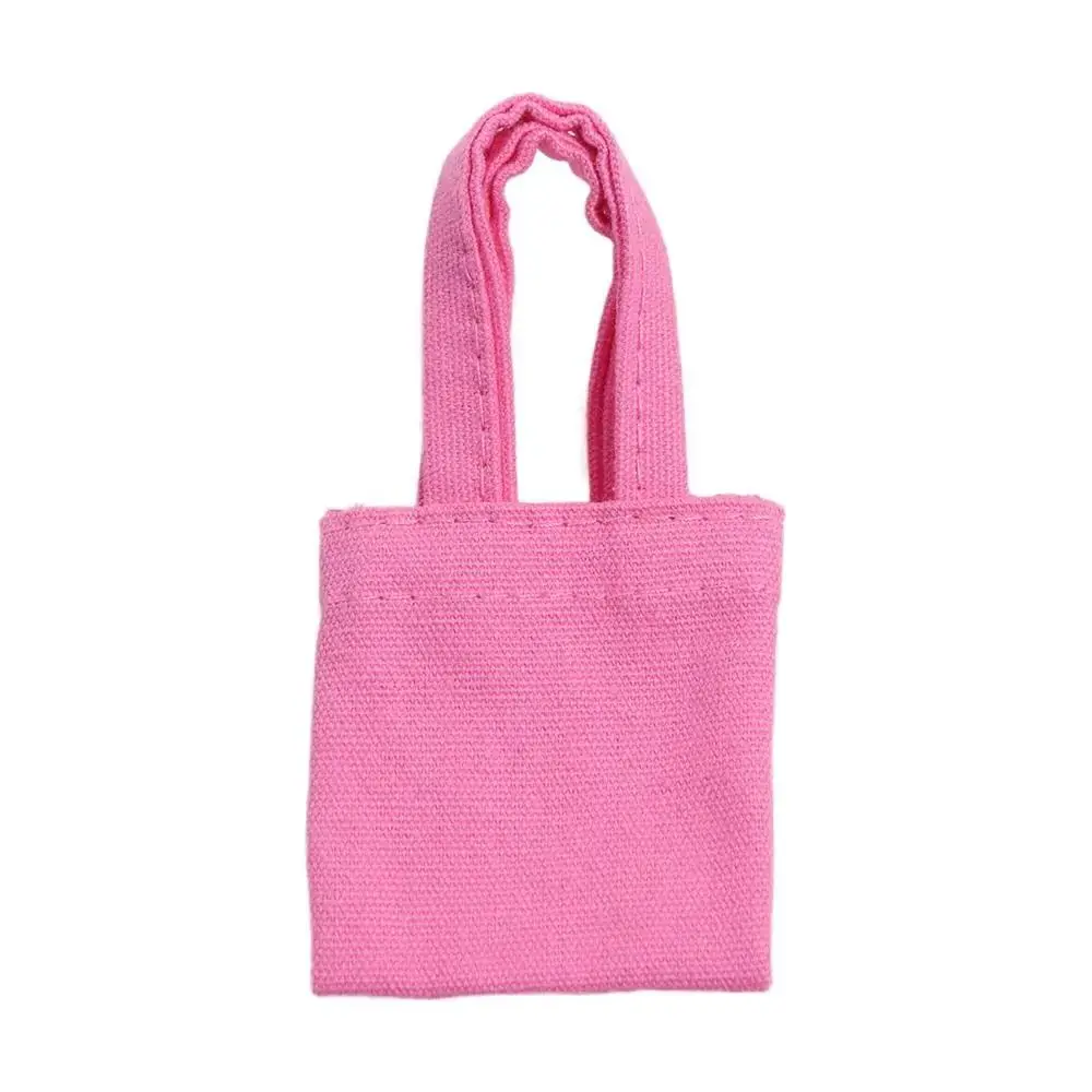 Dollhouse Changing Dressing Canvas Bag Handmade Miniature Size Shoulder Bag Canvas Material Dress Up Decor Handbag