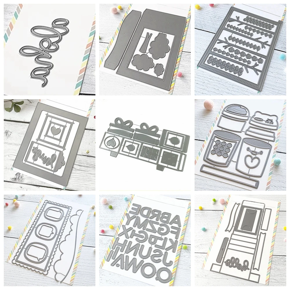 Aloha Script Cutting Dies Frame Tags Metal Die Cuts For DIY Scrapbooking Album Card Making Decoration Paper Craft Knife Mold